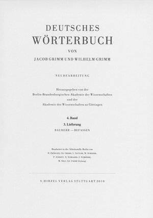 Buchcover Grimm, Dt. Wörterbuch Neubearbeitung | Jacob Grimm | EAN 9783777620930 | ISBN 3-7776-2093-9 | ISBN 978-3-7776-2093-0