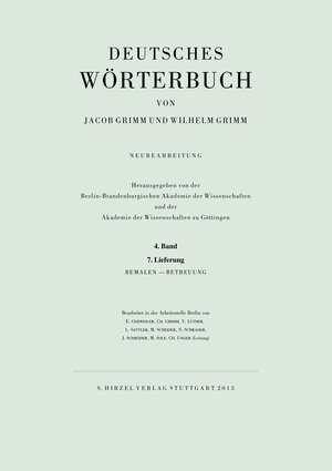Buchcover Grimm, Dt. Wörterbuch Neubearbeitung | Jacob Grimm | EAN 9783777623832 | ISBN 3-7776-2383-0 | ISBN 978-3-7776-2383-2