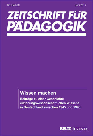 Buchcover Wissen machen. Beiträge zu einer Geschichte erziehungswissenschaftlichen Wissens in Deutschland zwischen 1945 und 1990  | EAN 9783779935162 | ISBN 3-7799-3516-3 | ISBN 978-3-7799-3516-2