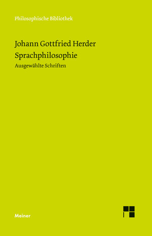 Buchcover Sprachphilosophie | Johann Gottfried Herder | EAN 9783787323869 | ISBN 3-7873-2386-4 | ISBN 978-3-7873-2386-9