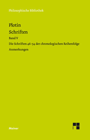 Buchcover Schriften. Band V | Plotin | EAN 9783787333035 | ISBN 3-7873-3303-7 | ISBN 978-3-7873-3303-5