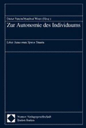 Buchcover Zur Autonomie des Individuums  | EAN 9783789065897 | ISBN 3-7890-6589-7 | ISBN 978-3-7890-6589-7