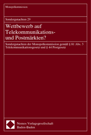 Buchcover Sondergutachten 29. Wettbewerb auf Telekommunikations- und Postmärkten? | Monopolkommission | EAN 9783789065903 | ISBN 3-7890-6590-0 | ISBN 978-3-7890-6590-3