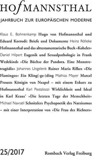 Buchcover Hofmannsthal Jahrbuch zur Europäischen Moderne  | EAN 9783793099024 | ISBN 3-7930-9902-4 | ISBN 978-3-7930-9902-4