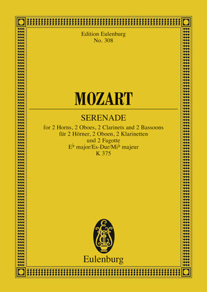 Buchcover Serenade a 8 Eb major | Wolfgang Amadeus Mozart | EAN 9783795713492 | ISBN 3-7957-1349-8 | ISBN 978-3-7957-1349-2