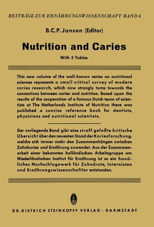 Buchcover Nutrition and Caries  | EAN 9783798501942 | ISBN 3-7985-0194-7 | ISBN 978-3-7985-0194-2