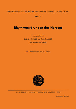 Buchcover Rhythmusstörungen des Herzens | Rudolf Thauer | EAN 9783798503076 | ISBN 3-7985-0307-9 | ISBN 978-3-7985-0307-6