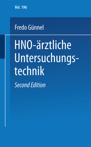 Buchcover HNO-ärztliche Untersuchungstechnik | F. Günnel | EAN 9783798503656 | ISBN 3-7985-0365-6 | ISBN 978-3-7985-0365-6