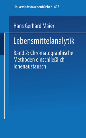 Buchcover Lebensmittelanalytik | H.G. Maier | EAN 9783798503960 | ISBN 3-7985-0396-6 | ISBN 978-3-7985-0396-0
