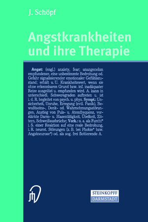 Buchcover Angstkrankheiten und ihre Therapie | Josef Schöpf | EAN 9783798513327 | ISBN 3-7985-1332-5 | ISBN 978-3-7985-1332-7