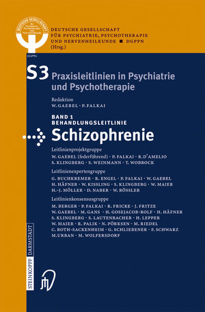 Buchcover Behandlungsleitlinie Schizophrenie  | EAN 9783798514935 | ISBN 3-7985-1493-3 | ISBN 978-3-7985-1493-5