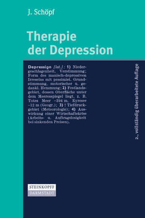 Buchcover Therapie der Depression | J. Schöpf | EAN 9783798515925 | ISBN 3-7985-1592-1 | ISBN 978-3-7985-1592-5