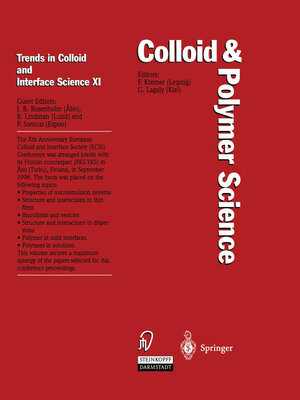 Buchcover Trends in Colloid and Interface Science XI  | EAN 9783798516601 | ISBN 3-7985-1660-X | ISBN 978-3-7985-1660-1