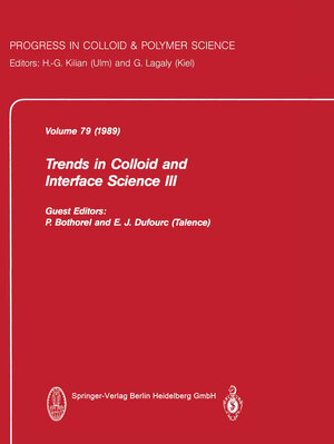 Buchcover Trends in Colloid and Interface Science III  | EAN 9783798516908 | ISBN 3-7985-1690-1 | ISBN 978-3-7985-1690-8