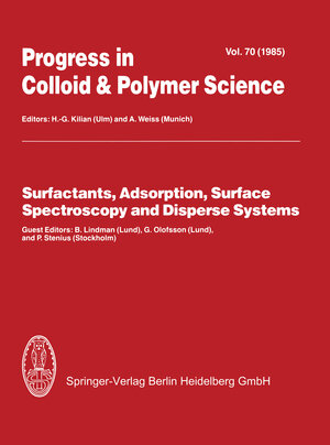 Buchcover Surfactants, Adsorption, Surface Spectroscopy and Disperse Systems | EAN 9783798516991 | ISBN 3-7985-1699-5 | ISBN 978-3-7985-1699-1