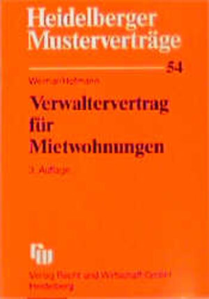 Buchcover Verwaltervertrag für Mietwohnungen | Wilhelm Weimar | EAN 9783800541065 | ISBN 3-8005-4106-8 | ISBN 978-3-8005-4106-5
