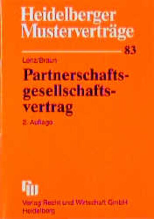 Buchcover Partnerschaftsgesellschaftsvertrag | Tobias Lenz | EAN 9783800541171 | ISBN 3-8005-4117-3 | ISBN 978-3-8005-4117-1