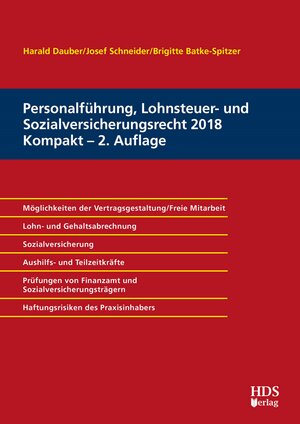 Buchcover Personalführung, Lohnsteuer- und Sozialversicherungsrecht 2018 Kompakt | Harald Dauber | EAN 9783800591688 | ISBN 3-8005-9168-5 | ISBN 978-3-8005-9168-8