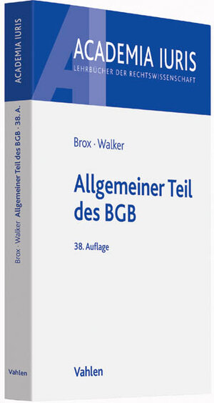 Buchcover Allgemeiner Teil des BGB | Hans Brox | EAN 9783800648184 | ISBN 3-8006-4818-0 | ISBN 978-3-8006-4818-4