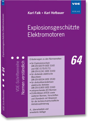 Buchcover Explosionsgeschützte Elektromotoren | Karl Falk | EAN 9783800733750 | ISBN 3-8007-3375-7 | ISBN 978-3-8007-3375-0