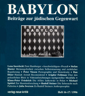 Buchcover Babylon 16-17  | EAN 9783801503024 | ISBN 3-8015-0302-X | ISBN 978-3-8015-0302-4