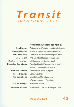 Buchcover Transit 42. Europäische Revue | Ivan Krastev | EAN 9783801505035 | ISBN 3-8015-0503-0 | ISBN 978-3-8015-0503-5