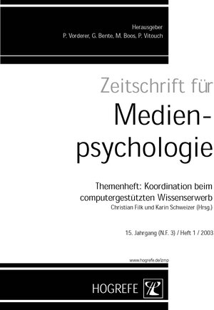 Buchcover Zeitschrift für Medienpsychologie  | EAN 9783801717278 | ISBN 3-8017-1727-5 | ISBN 978-3-8017-1727-8