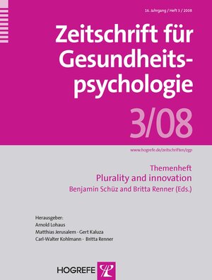 Buchcover Zeitschrift für Gesundheitspsychologie  | EAN 9783801722043 | ISBN 3-8017-2204-X | ISBN 978-3-8017-2204-3