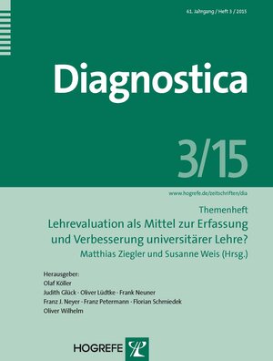 Buchcover Diagostica 3/2015  | EAN 9783801726850 | ISBN 3-8017-2685-1 | ISBN 978-3-8017-2685-0