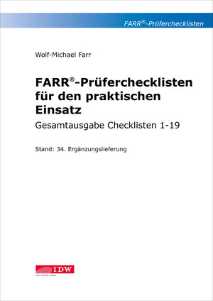 Buchcover Farr, Prüfercheckl. 34. Erg.Lief. z. Grundwerk, inkl. CL 4,7 + 9 | Wolf-Michael Farr | EAN 9783802125829 | ISBN 3-8021-2582-7 | ISBN 978-3-8021-2582-9