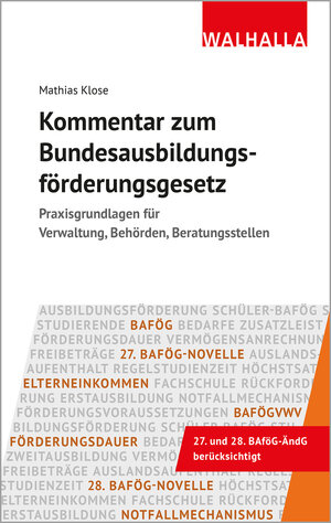 Buchcover Kommentar zum Bundesausbildungsförderungsgesetz | Mathias Klose | EAN 9783802918377 | ISBN 3-8029-1837-1 | ISBN 978-3-8029-1837-7