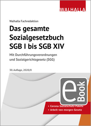 Buchcover Das gesamte Sozialgesetzbuch SGB I bis SGB XIV | Walhalla Fachredaktion | EAN 9783802947346 | ISBN 3-8029-4734-7 | ISBN 978-3-8029-4734-6