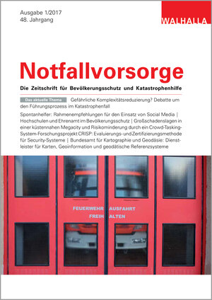 Buchcover Zeitschrift Notfallvorsorge Heft 01/2017  | EAN 9783802948442 | ISBN 3-8029-4844-0 | ISBN 978-3-8029-4844-2