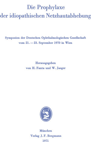 Buchcover Die Prophylaxe der idiopathischen Netzhautabhebung  | EAN 9783807002811 | ISBN 3-8070-0281-2 | ISBN 978-3-8070-0281-1