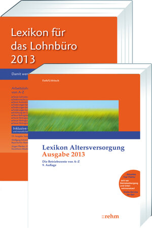 Buchcover Buchpaket Lexikon für das Lohnbüro und Lexikon Altersversorgung 2013 | Wolfgang Schönfeld | EAN 9783807301990 | ISBN 3-8073-0199-2 | ISBN 978-3-8073-0199-0