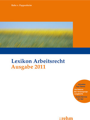 Buchcover Lexikon Arbeitsrecht 2011 | Gerrit Hempelmann | EAN 9783807302058 | ISBN 3-8073-0205-0 | ISBN 978-3-8073-0205-8