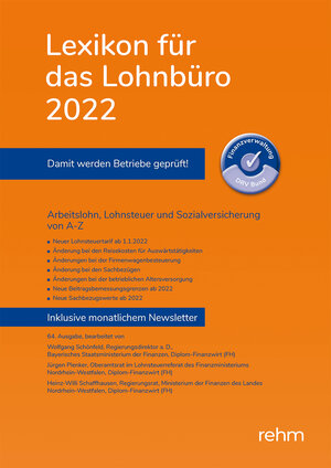 Buchcover Lexikon für das Lohnbüro 2022 (E-Book EPUB) | Wolfgang Schönfeld | EAN 9783807327921 | ISBN 3-8073-2792-4 | ISBN 978-3-8073-2792-1