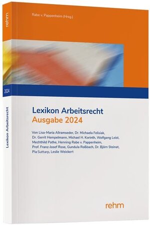 Buchcover Lexikon Arbeitsrecht 2024 | Lisa-Maria Allramseder | EAN 9783807328652 | ISBN 3-8073-2865-3 | ISBN 978-3-8073-2865-2