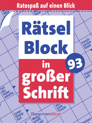 Buchcover Rätselblock in großer Schrift 93 | Eberhard Krüger | EAN 9783809442554 | ISBN 3-8094-4255-0 | ISBN 978-3-8094-4255-4