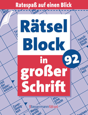 Buchcover Rätselblock in großer Schrift 92 (5 Exemplare à 2,99 €) | Eberhard Krüger | EAN 9783809465782 | ISBN 3-8094-6578-X | ISBN 978-3-8094-6578-2