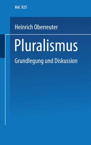 Buchcover Pluralismus  | EAN 9783810002839 | ISBN 3-8100-0283-6 | ISBN 978-3-8100-0283-9