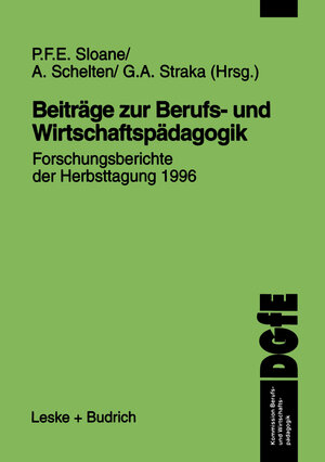 Buchcover Beiträge zur Berufs- und Wirtschaftspädagogik  | EAN 9783810020772 | ISBN 3-8100-2077-X | ISBN 978-3-8100-2077-2
