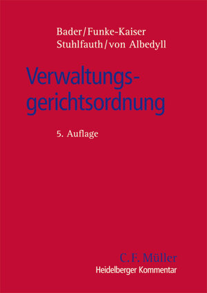 Buchcover Verwaltungsgerichtsordnung | Johann Bader | EAN 9783811454439 | ISBN 3-8114-5443-9 | ISBN 978-3-8114-5443-9