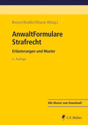 Buchcover AnwaltFormulare Strafrecht | Stefan Allgeier | EAN 9783811487512 | ISBN 3-8114-8751-5 | ISBN 978-3-8114-8751-2