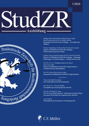 Buchcover StudZR Ausbildung 1/2024  | EAN 9783811490727 | ISBN 3-8114-9072-9 | ISBN 978-3-8114-9072-7