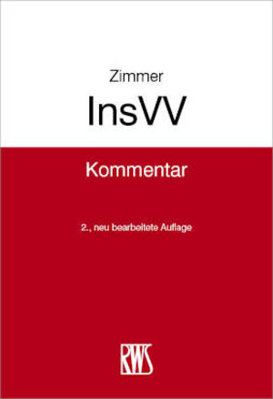 Buchcover InsVV | Frank Thomas ZImmer | EAN 9783814555744 | ISBN 3-8145-5574-0 | ISBN 978-3-8145-5574-4