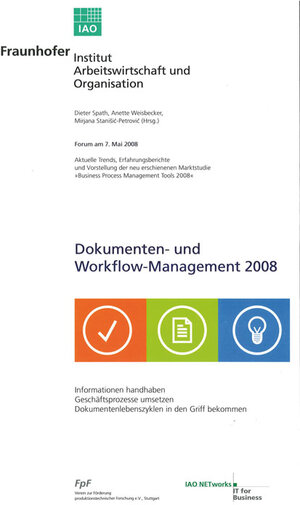 Buchcover Dokumenten- und Workflow-Management 2008. | Dieter Spath | EAN 9783816776031 | ISBN 3-8167-7603-5 | ISBN 978-3-8167-7603-1