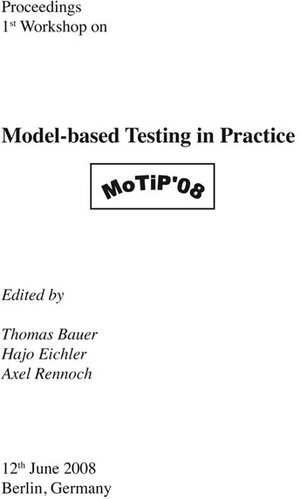 Buchcover Model-based Testing in Practice.  | EAN 9783816776246 | ISBN 3-8167-7624-8 | ISBN 978-3-8167-7624-6