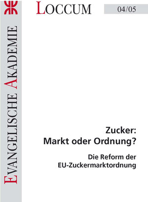 Buchcover Zucker: Markt oder Ordnung? | Joachim Lange | EAN 9783817204052 | ISBN 3-8172-0405-1 | ISBN 978-3-8172-0405-2