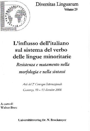 Buchcover L’influsso dell’italiano sul sistema del verbo delle lingue minoritarie. | EAN 9783819607820 | ISBN 3-8196-0782-X | ISBN 978-3-8196-0782-0
